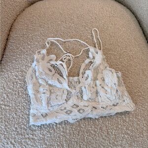 Free People Ivory Floral Lace Bralette